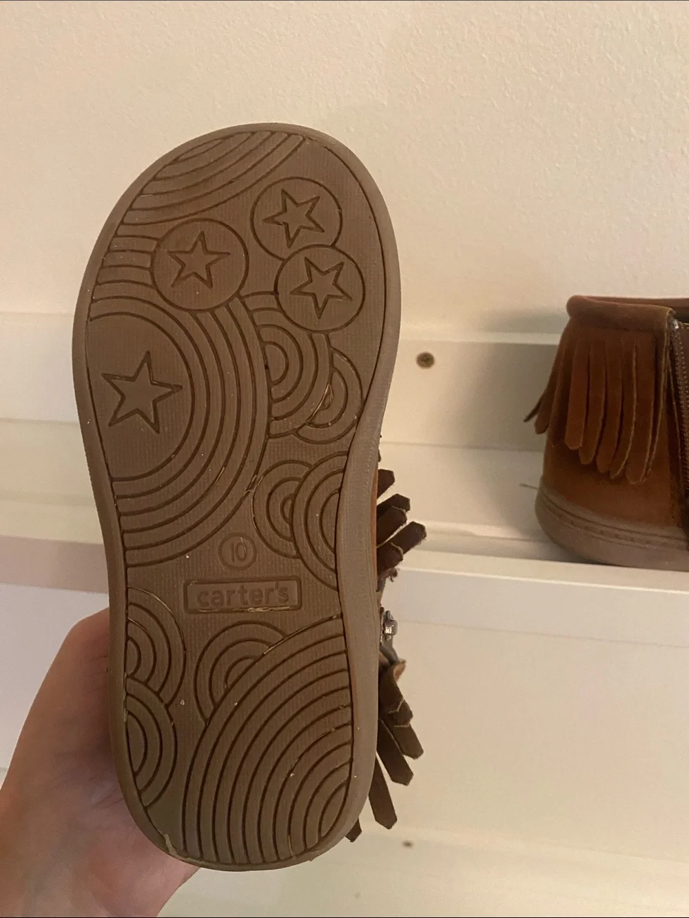 Carter's Kids Tan Fringe Ankle Boots